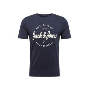 JACK & JONES Tričko 'JORRAFA'  námornícka modrá / biela