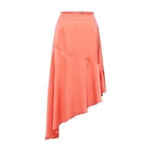 Missguided Sukňa 'Satin Asymmetric Skirt Coral'  oranžová