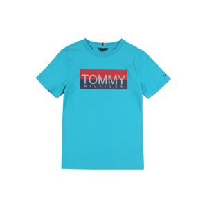 TOMMY HILFIGER Shirt 'REFLECTIVE HILFIGER TEE S/S'  tyrkysová