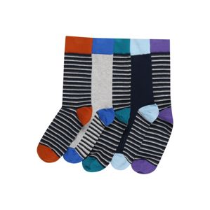 BURTON MENSWEAR LONDON Ponožky '5 Pack Stripe Socks'  námornícka modrá