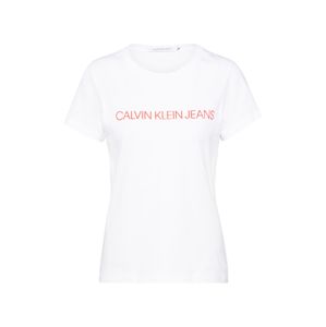 Calvin Klein Tričko 'INSTITUTIONAL LOGO SLIM FIT TEE'  biela / červené