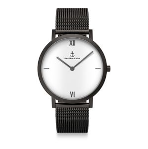 Kapten & Son Analógové hodinky 'Pure Lux'  čierna / biela