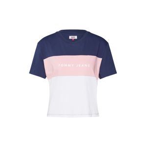 Tommy Jeans Tričko  ružová / biela / modré
