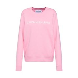 Calvin Klein Jeans Mikina 'INSTITUTIONAL REGULAR CREW NECK'  ružová