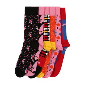 Happy Socks Ponožky  svetloružová / červené / čierna