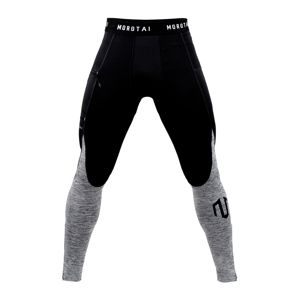 MOROTAI Športové nohavice  sivá melírovaná / čierna