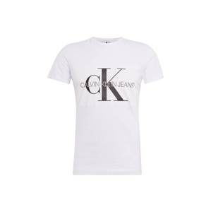Calvin Klein Jeans Tričko 'Core Monogram Box Logo Slim Tee'  svetlosivá / čierna / biela