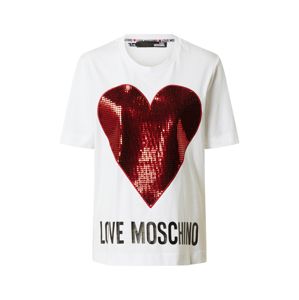 Love Moschino Tričko  červená / biela / čierna