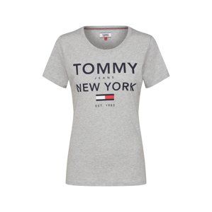 Tommy Jeans Tričko  námornícka modrá / sivá melírovaná