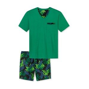 SCHIESSER Krátke pyžamo  modré / zelená / čierna
