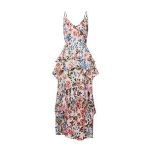 Missguided Letné šaty 'Floral Ruffled Midi Dress'  ružová