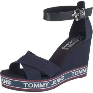 Tommy Jeans Remienkové sandále 'Luna'  tmavomodrá / červené / biela