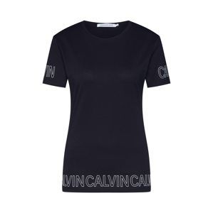 Calvin Klein Jeans Tričko 'CALVIN OUTLINED'  čierna