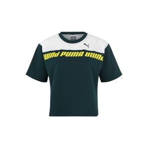 PUMA Funkčné tričko 'Modern Sports Sweat'  žlté / tmavozelená / biela