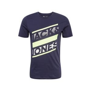 JACK & JONES Tričko 'OBRASS'  námornícka modrá / svetložltá