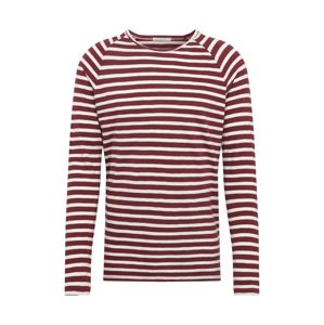 Nudie Jeans Co Tričko 'Otto Stripes'  vínovo červená