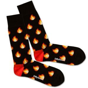 DillySocks Ponožky 'Fire Flames'  žlté / červené / čierna