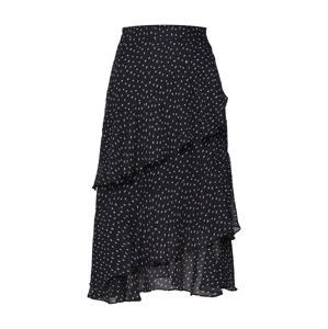 Missguided Sukňa 'Irregular Spot Layered Skirt Black'  čierna / biela