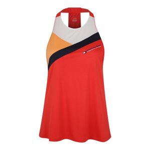 Tommy Sport Športový top 'BLOCKED HIGH NECK TA'  oranžovo červená / biela