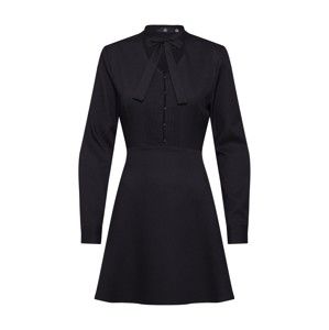 Missguided Šaty 'Tie Neck Button Front Dress Black'  čierna