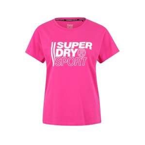 Superdry Funkčné tričko  ružová / biela