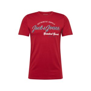 JACK & JONES Tričko  modrá / biela / červená