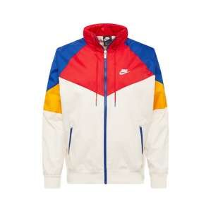 Nike Sportswear Prechodná bunda  krémová / tmavomodrá / žlté / červené / biela