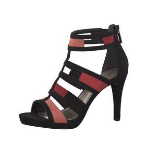 TAMARIS Remienkové sandále 'Strappy Heel Coloured'  ružová / čierna
