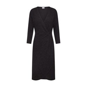 JACQUELINE de YONG Kokteilové šaty 'JDYCAROL 3/4 GLITTER WRAP DRESS EXP'  čierna