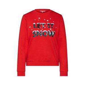 TOM TAILOR DENIM Sveter 'christmas sweatshirt Sweatshirt 1/1'  oranžovo červená