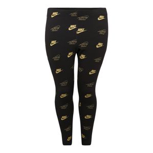 Nike Sportswear Legíny 'AOP SHINE PLUS'  zlatá / čierna