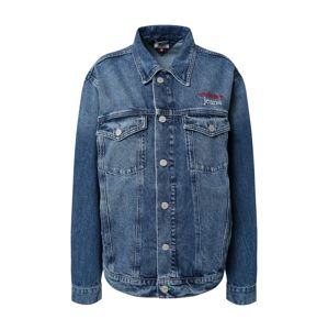 Tommy Jeans Prechodná bunda 'Trucker'  biela / modrá denim / červená