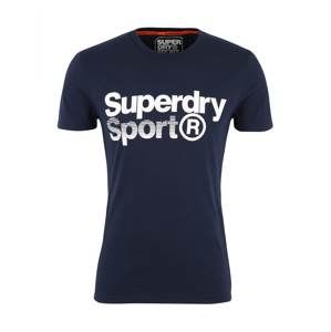 Superdry Funkčné tričko  tmavomodrá / biela