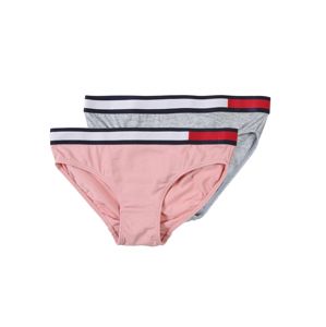 Tommy Hilfiger Underwear Nohavičky '2P BIKINI Girls'  sivá melírovaná / ružová