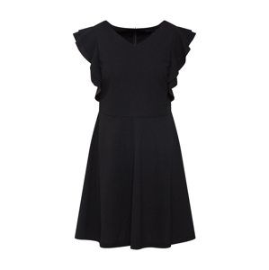 Mela London Kokteilové šaty 'SIDE RUFFLE V NECK DRESS'  čierna