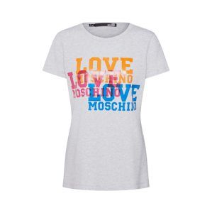 Love Moschino Tričko 'MAGLIETTA M/C CON ST. TRIPLO LOGO'  sivá