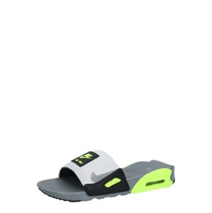 Nike Sportswear Šľapky 'Nike Air Max 90'  sivá / čierna / neónovo zelená