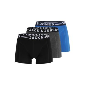 JACK & JONES Boxerky 'Basic'  čierna / modré / čierna melírovaná