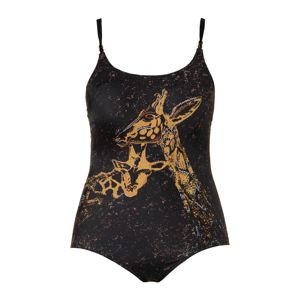Ulla Popken Jednodielne plavky 'Giraffe'  zmiešané farby / čierna