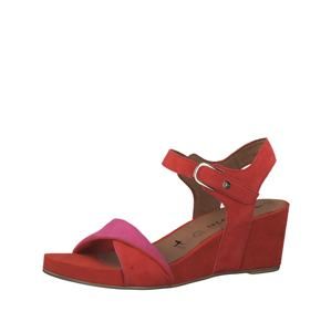 TAMARIS Remienkové sandále  ružová / červené