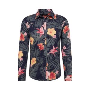 SHINE ORIGINAL Biznis košeľa 'Floral AOP'  námornícka modrá / ružová / svetločervená
