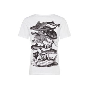 ThokkThokk Tričko 'Fish T-Shirt Black/White GOTS Fairt & GOTS'  biela