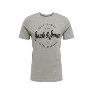JACK & JONES Tričko 'JORRAFA'  svetlosivá / čierna