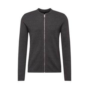 SELECTED HOMME Sveter 'SLHROCKY ZIP CARDIGAN B'  antracitová