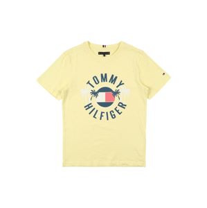 TOMMY HILFIGER Tričko  pastelovo žltá / biela / svetločervená / petrolejová