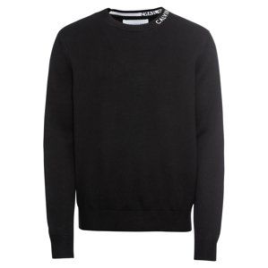Calvin Klein Jeans Sveter 'MONOGRAM LOGO COTTON -2'  čierna