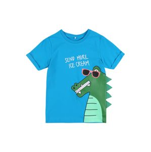 NAME IT T-Shirt  zelená / nebesky modrá