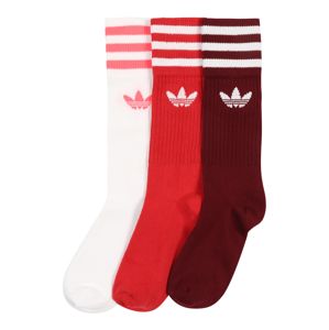 ADIDAS ORIGINALS Ponožky 'Solid Crew'  biela / bordová / červená