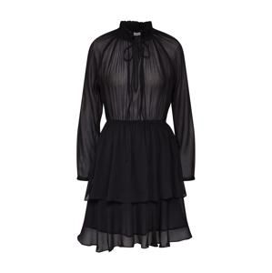 NA-KD Kokteilové šaty 'High Neck Frill Layer Dress'  čierna