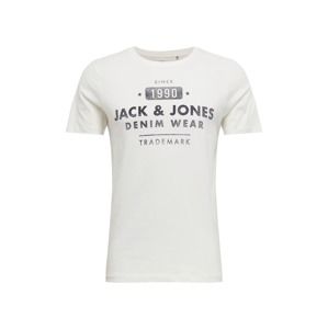 JACK & JONES Tričko  šedobiela / antracitová